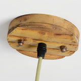 Natural Woven Bamboo Pendant Light Burlywood Coastal Ceiling Hanging Lamp for Kitchen and Dining Room