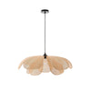 Natural Woven Rattan Petal Pendant Lamp Large Flower Shape Ceiling Hanging Light for Living Room