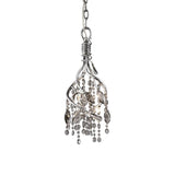 Nature Inspired Crystal Branch Chandelier with Glass Dewdrops and Metallic Finish