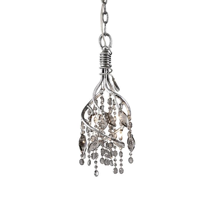 Nature Inspired Crystal Branch Chandelier with Glass Dewdrops and Metallic Finish