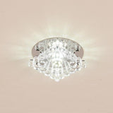 Modern Geometric LED Crystal Flush Mount Ceiling Light Fixture for Kitchen and Hallway