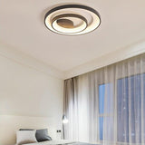 Modern Geometric 2 Ring LED Semi Flush Mount Ceiling Light Fixture for Bedroom and Living Room