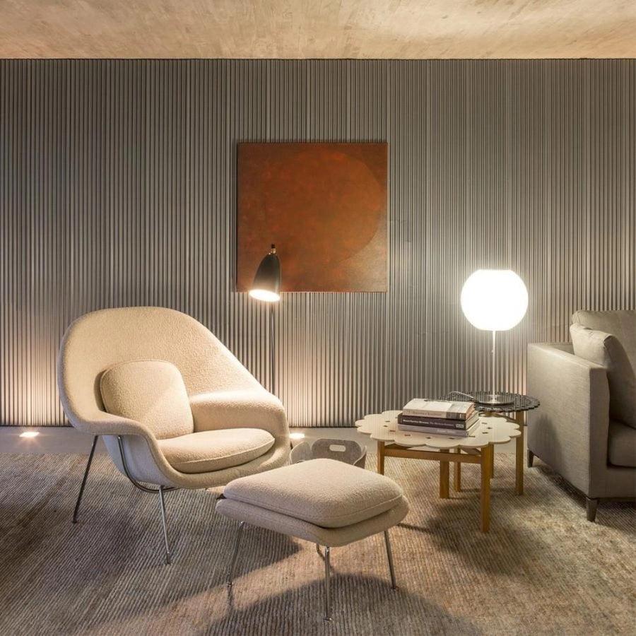 Mid Century Modern Nelson Inspired Accent Table Lamp with White Polymer Shade