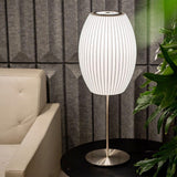 Mid Century Modern Nelson Inspired Accent Table Lamp with White Polymer Shade