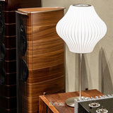 Mid Century Modern Nelson Inspired Accent Table Lamp with White Polymer Shade