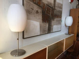 Mid Century Modern Nelson Inspired Accent Table Lamp with White Polymer Shade