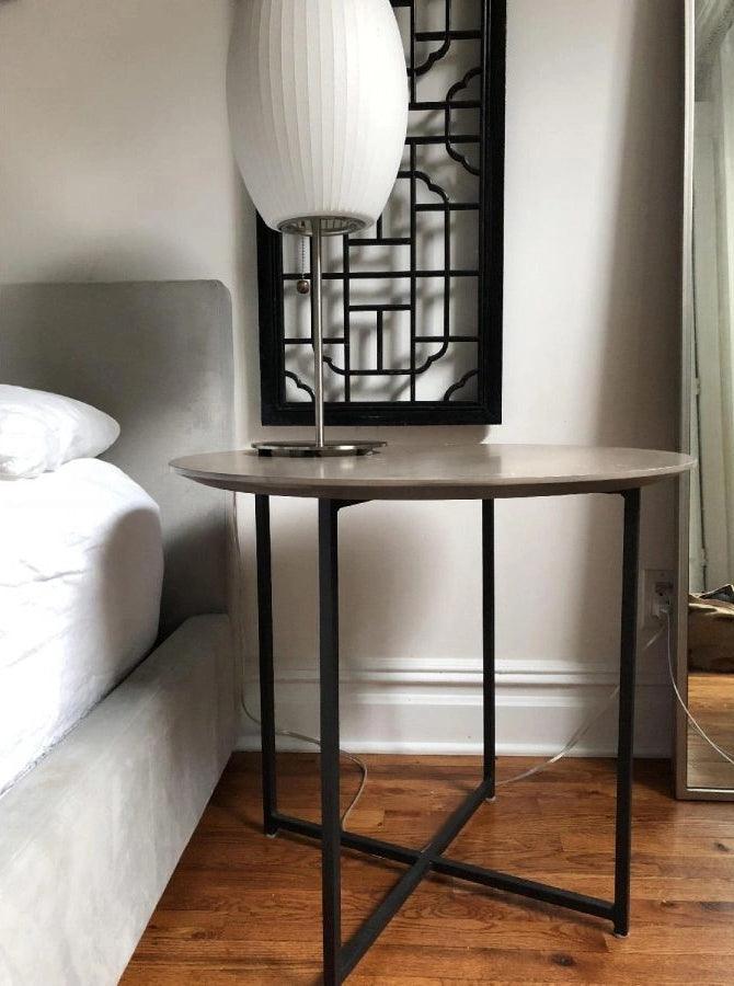 Mid Century Modern Nelson Inspired Accent Table Lamp with White Polymer Shade