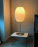Mid Century Modern Nelson Inspired Accent Table Lamp with White Polymer Shade