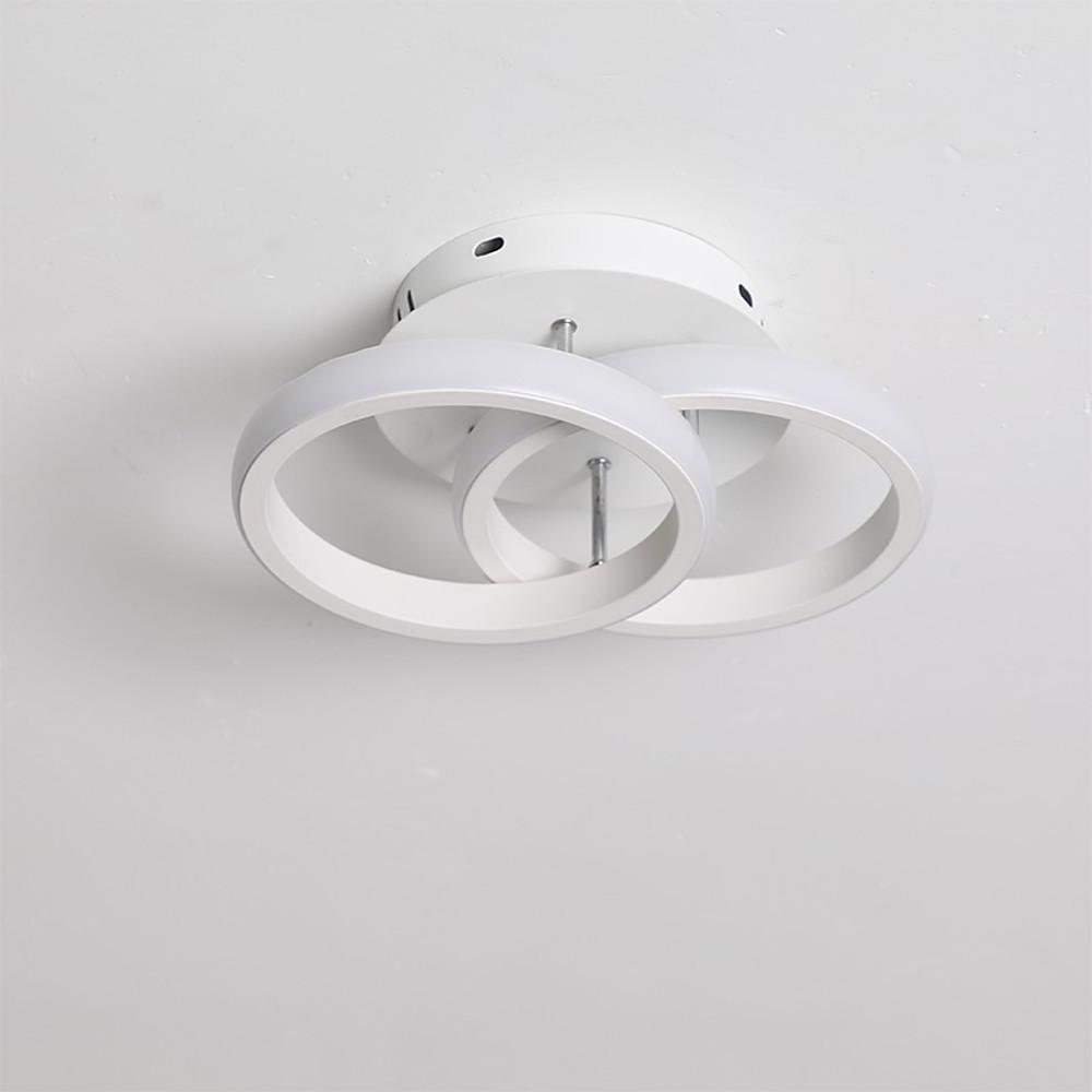 Modern 2 Ring LED Flush Mount Ceiling Light Metal Geometric Fixture for Hallway and Bedroom