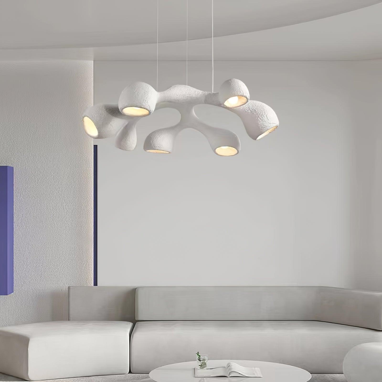 Newborn Modern Organic Sculpture Pendant Light Casual White Ceiling Fixture