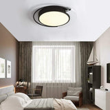 Modern LED Flush Mount Ceiling Light Round Aluminum 18 Inch Low Profile Fixture for Bedroom