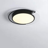 Modern LED Flush Mount Ceiling Light Round Aluminum 18 Inch Low Profile Fixture for Bedroom