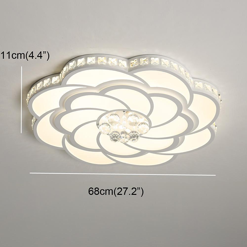 Modern Flower Swirl LED Flush Mount Ceiling Light Metal Acrylic Petal Fixture for Bedroom