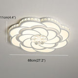 Modern Flower Swirl LED Flush Mount Ceiling Light Metal Acrylic Petal Fixture for Bedroom