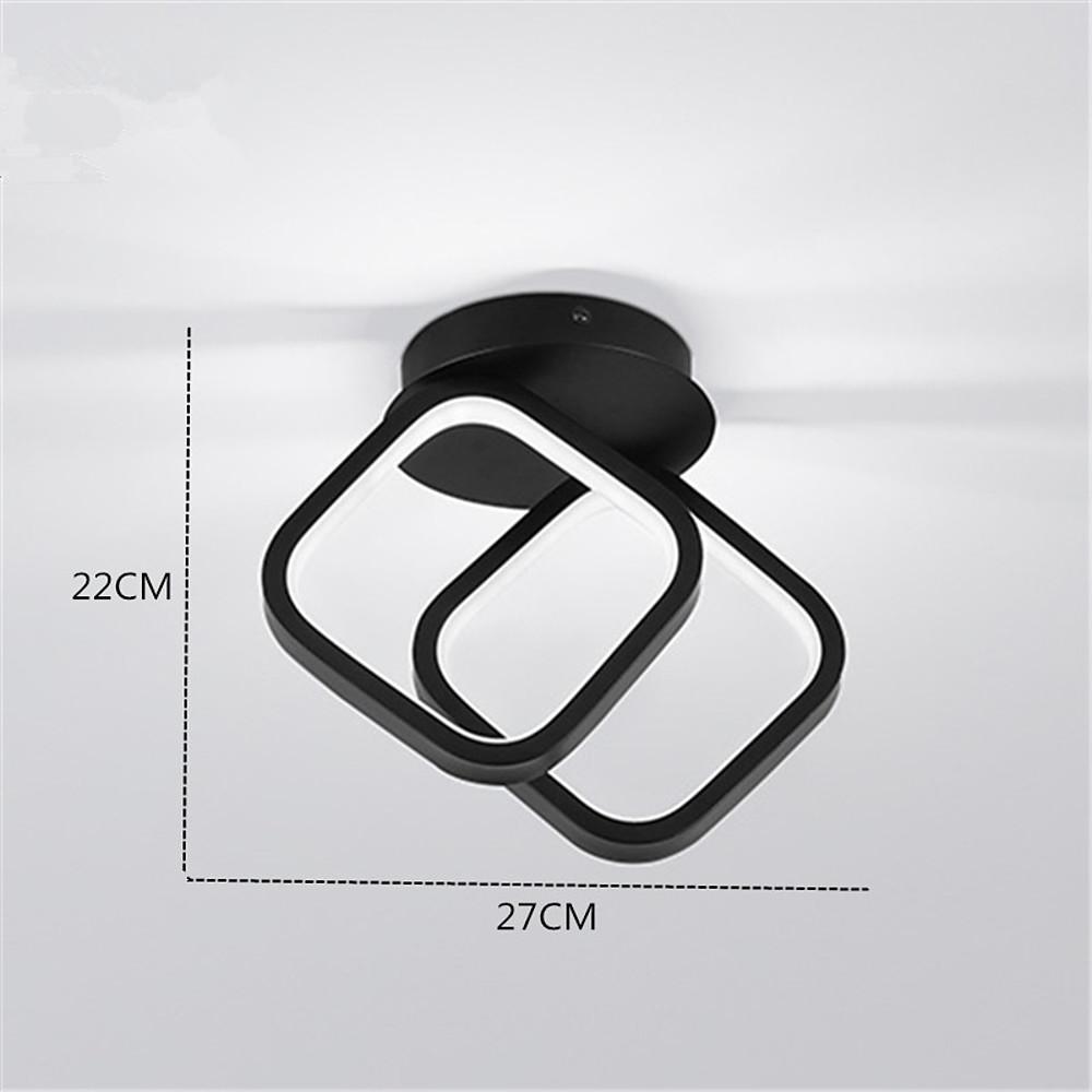 Minimalist 2 Ring LED Ceiling Light Modern Geometric Flush Mount Fixture for Hallways