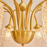 Nikoll Modern Brass and Glass Multi Head Chandelier Luxury Clear Crystal Ceiling Lamp