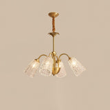 Nikoll Modern Brass and Glass Multi Head Chandelier Luxury Clear Crystal Ceiling Lamp