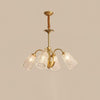 Nikoll Modern Brass and Glass Multi Head Chandelier Luxury Clear Crystal Ceiling Lamp