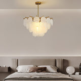 Nimbus Glass Droplet Chandelier Modern Copper Ceiling Light for Living Room