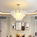Nimbus Glass Droplet Chandelier Modern Copper Ceiling Light for Living Room