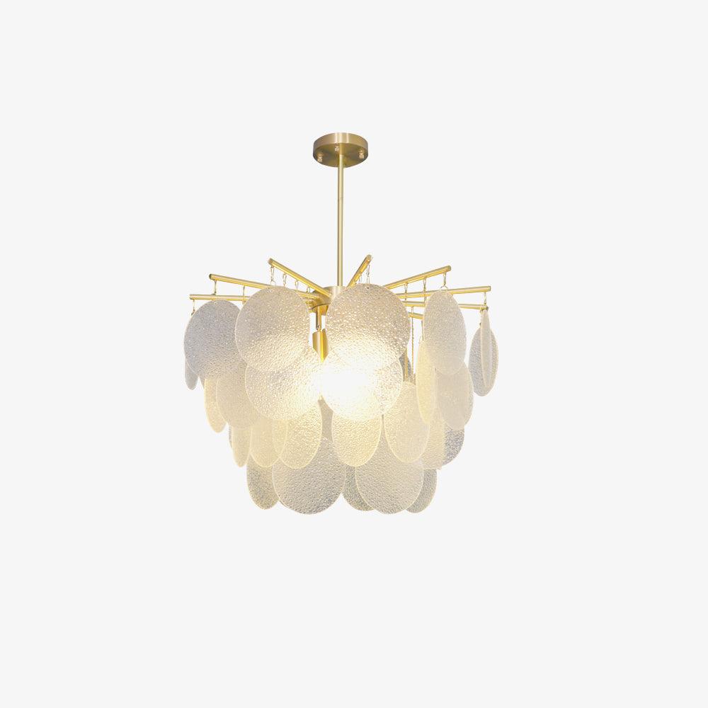 Nimbus Glass Droplet Chandelier Modern Copper Ceiling Light for Living Room
