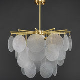 Nimbus Glass Droplet Chandelier Modern Copper Ceiling Light for Living Room