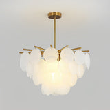 Nimbus Glass Droplet Chandelier Modern Copper Ceiling Light for Living Room