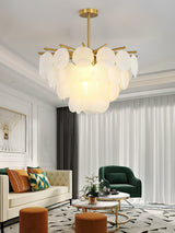 Nimbus Glass Droplet Chandelier Modern Copper Ceiling Light for Living Room