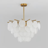 Nimbus Glass Droplet Chandelier Modern Copper Ceiling Light for Living Room