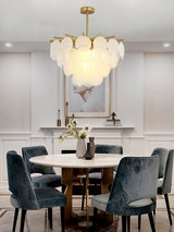 Nimbus Glass Droplet Chandelier Modern Copper Ceiling Light for Living Room