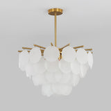 Nimbus Glass Droplet Chandelier Modern Copper Ceiling Light for Living Room