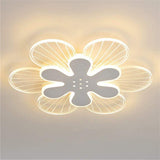 Modern White LED Flower Shape Ceiling Light Flush Mount Geometric Floral Fixture