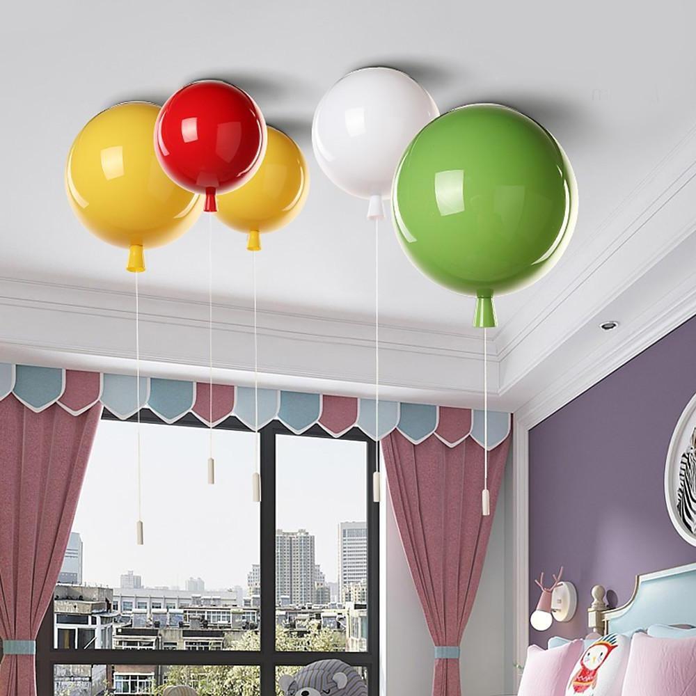Modern Glass Air Balloon LED Flush Mount Ceiling Lamp for Playrooms and Bedrooms