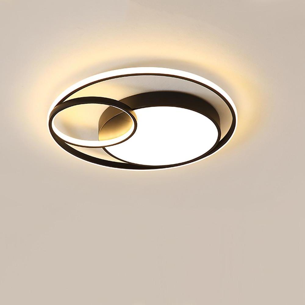 Modern Dimmable LED Flush Mount Ceiling Light with Geometric Overlapping Circles for Bedroom and Living Room