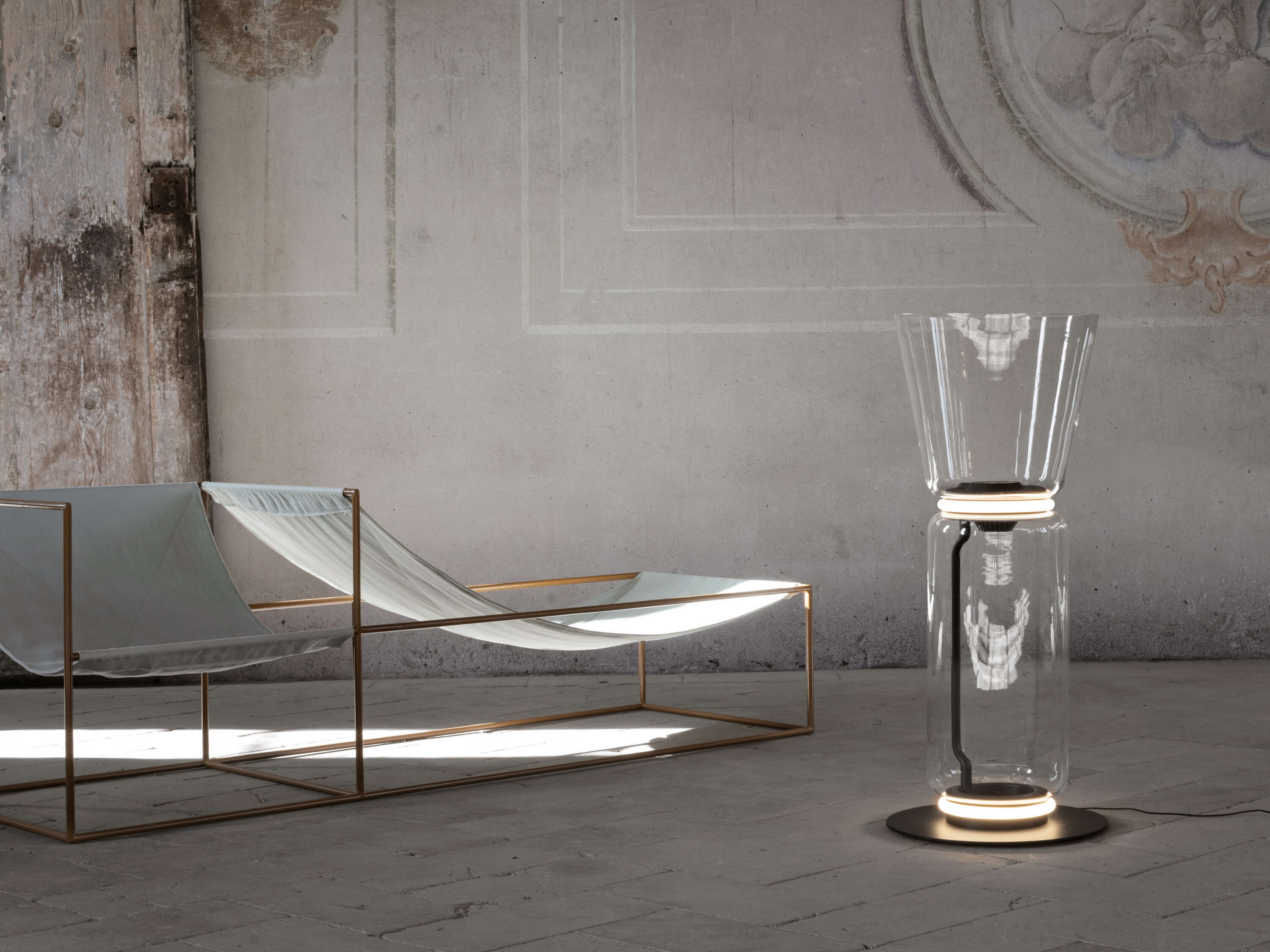 Modern Hand Blown Glass Modular Floor Lamp for Living Room with Integrated LED Lighting