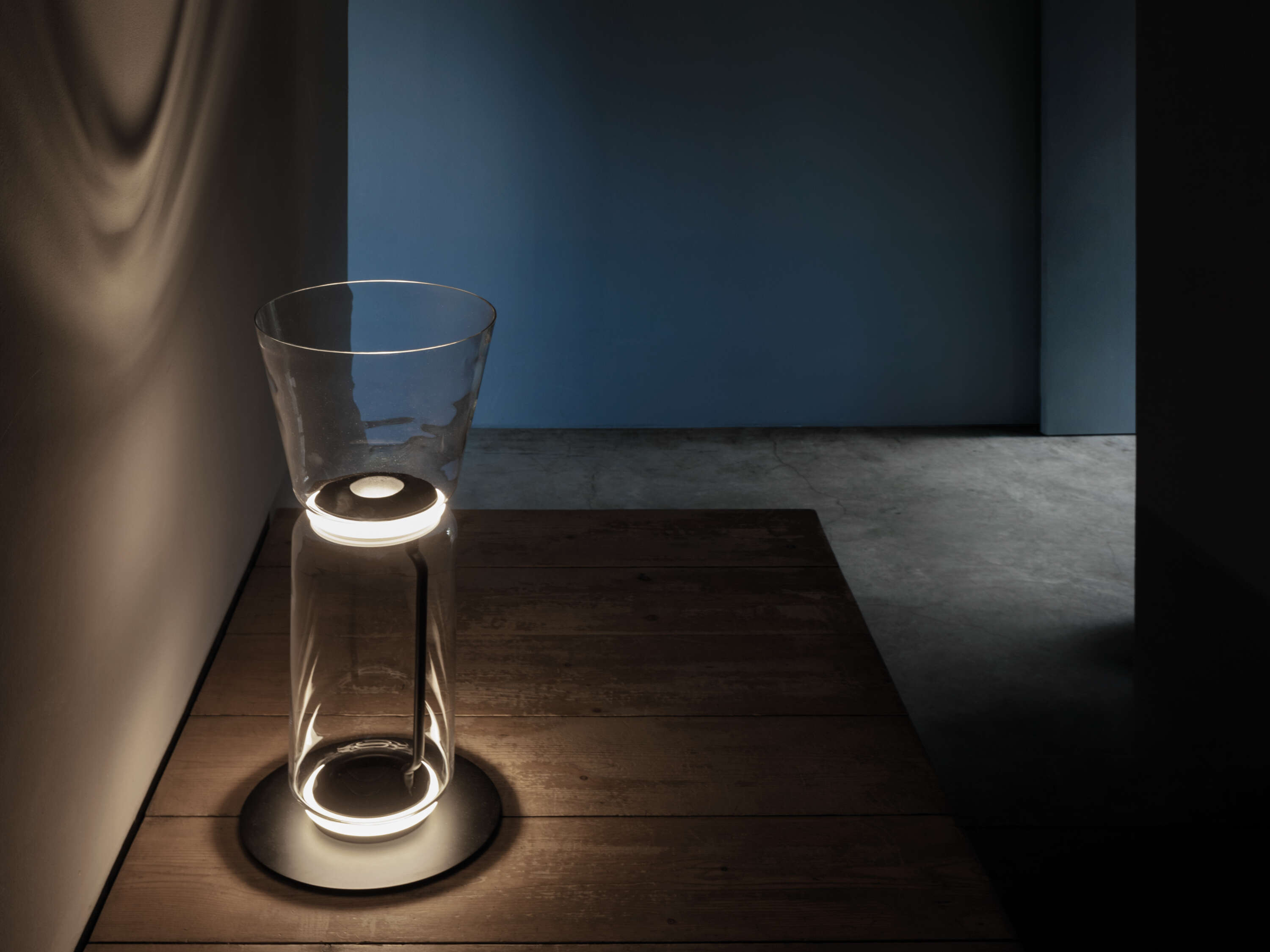 Modern Hand Blown Glass Modular Floor Lamp for Living Room with Integrated LED Lighting