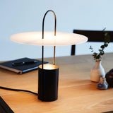 Nomade Modern Industrial Table Lamp with Carry Handle and Acrylic Diffuser for Bedside and Office