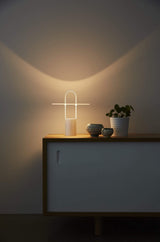 Nomade Modern Industrial Table Lamp with Carry Handle and Acrylic Diffuser for Bedside and Office