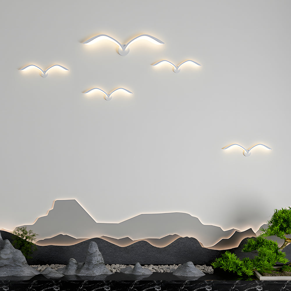 Nordic Acrylic Seagull Wing LED Wall Sconce Modern Indoor Wall Light for Living Room and Bedroom