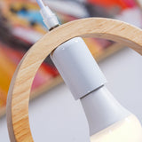 Nordic Bird House Resin Pendant Light Wood Geometric Hanging Lamp for Modern Home Decor
