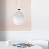 Nordic Black Iron and Glass LED Pendant Light Modern Creative Hanging Chandelier for Dining Room Kitchen