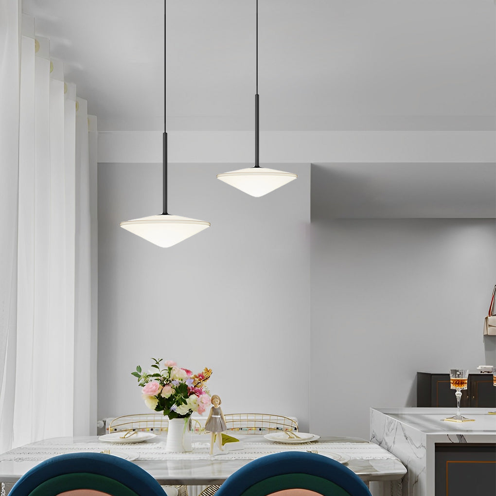 Nordic Black Iron and Glass LED Pendant Light Modern Creative Hanging Chandelier for Dining Room Kitchen