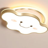 Whimsical Gold Cloud Shaped LED Ceiling Light Three Tone Dimmable Flush Mount Lamp