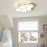 Whimsical Gold Cloud Shaped LED Ceiling Light Three Tone Dimmable Flush Mount Lamp