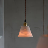 Nordic Ceramic Mountain Landscape LED Pendant Light and Wall Sconce with Copper Accents
