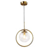Nordic Circle Glass Pendant Light Modern LED Bedside Hanging Fixture for Kitchen Island and Bedroom