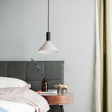 Nordic Cone Shaped Metal Island Pendant Light Minimalist Hanging Ceiling Lamp for Bedroom and Kitchen