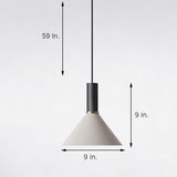 Nordic Cone Shaped Metal Island Pendant Light Minimalist Hanging Ceiling Lamp for Bedroom and Kitchen