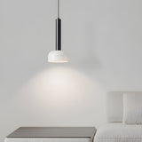 Nordic Copper Tube LED Pendant Light with White Glass Bowl Shade for Bedroom and Living Room