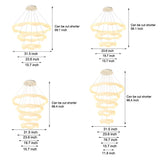 Nordic Cream Style Designer Ring LED Chandelier Adjustable Dimming Ceiling Pendant Light